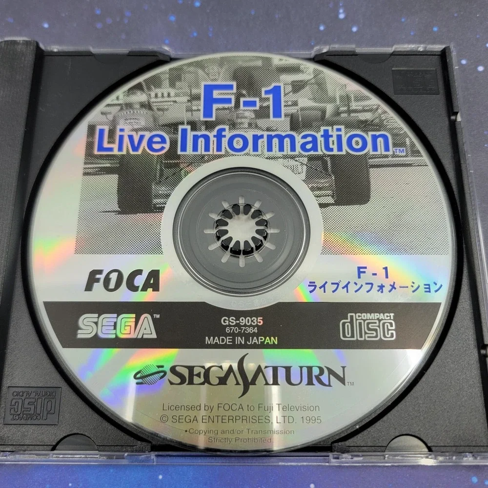 F-1 Live Information (Sega Saturn) JAPANESE Video Game w/ Manual 0590